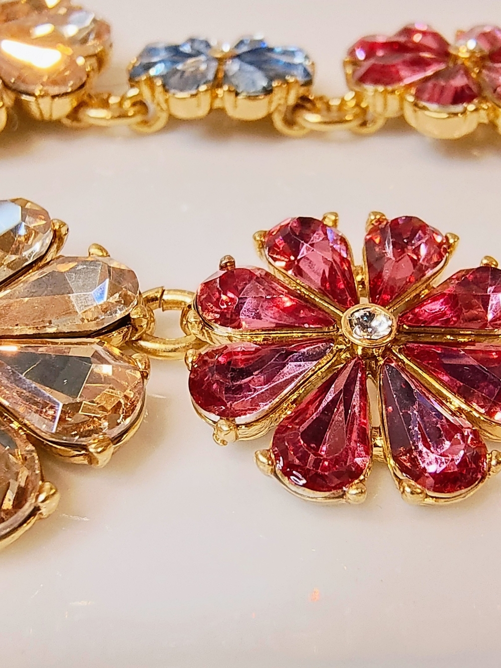NWT J. Crew Crystal Floral Statement Necklace Pink - Picture 7 of 9